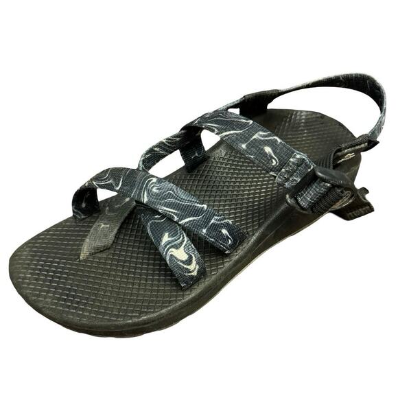 Chaco Z/Cloud Sandals Adjustable 8 J107396 Cushioned Black gray watercolor - Picture 2 of 7